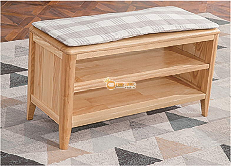 Kệ để giày kết hợp ghế ngồi gỗ tự nhiên nhập khẩu CGN5B106-1